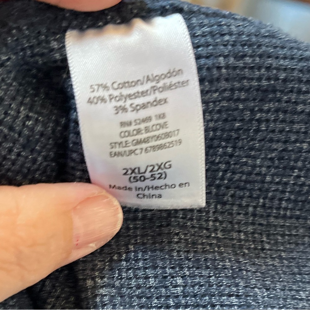 Men's George Blue Henley Shirt, Size 2XL - Picture 5 of 6